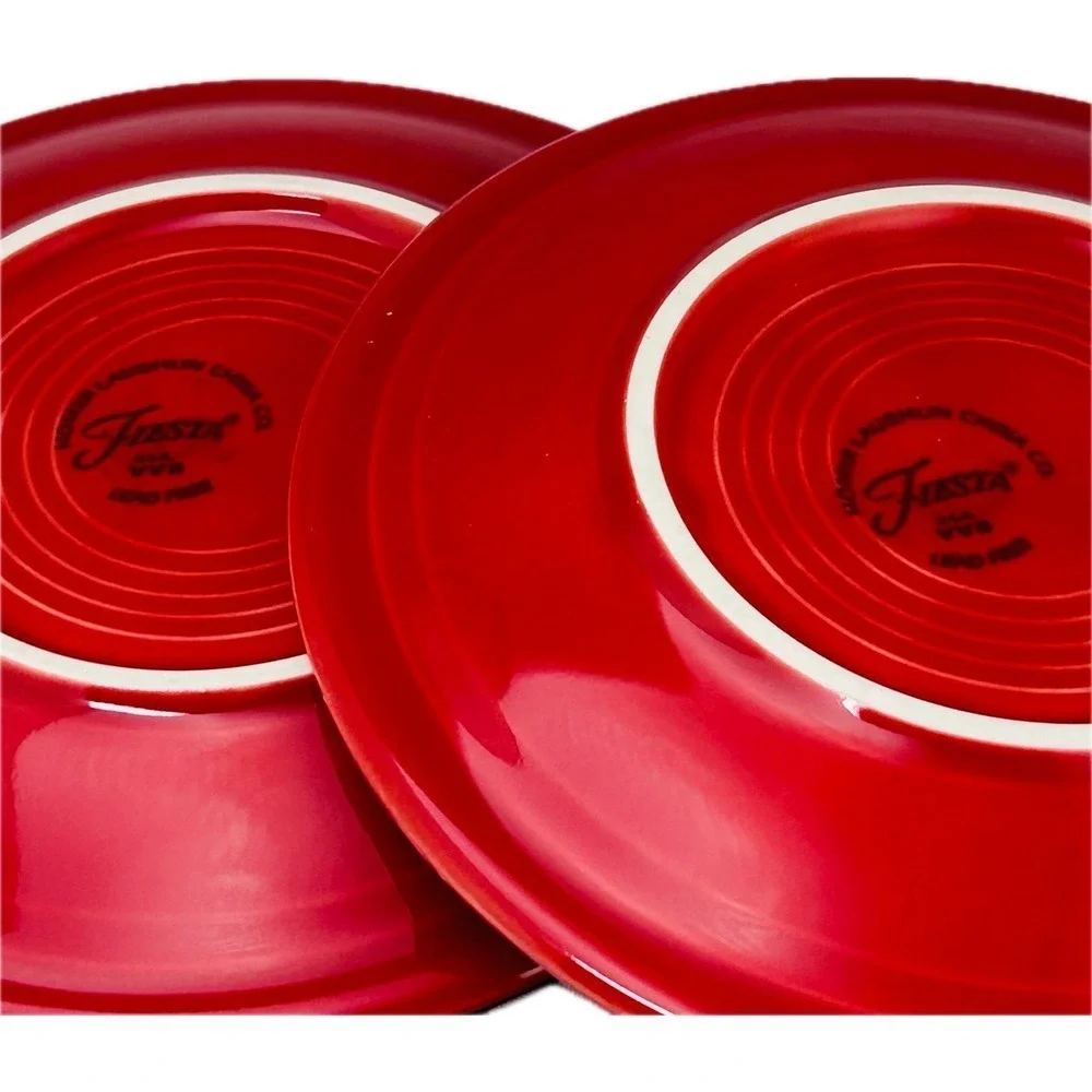 Fiesta Scarlet Red Bread Plates‎ Set of 2 Dated 2007 Fiestaware